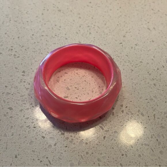 Asymmetrical Textured Thick Resin Bracelet - Picture 4 of 10